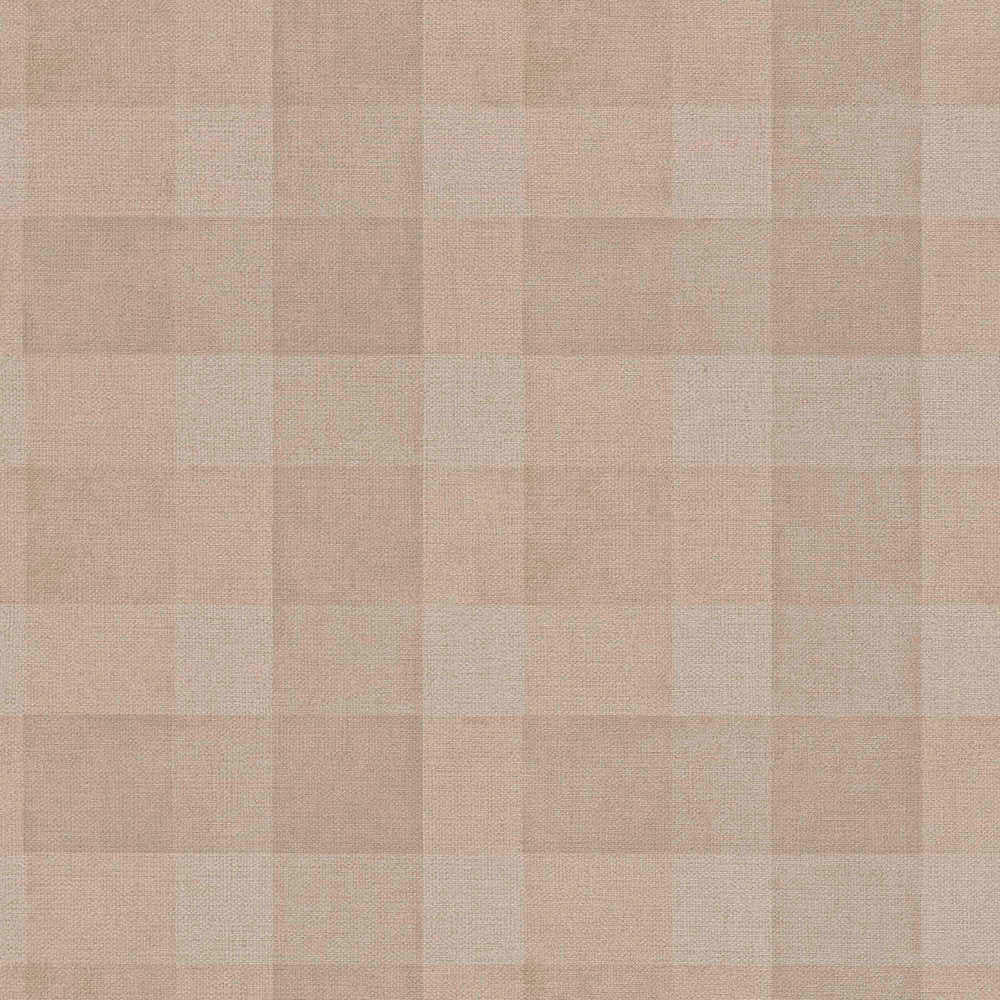 Natural Living - Cosy Check geometric wallpaper AS Creation Roll Brown  386641