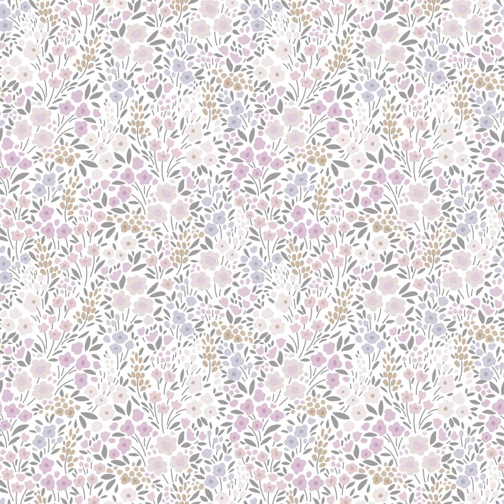 Vintage Flowers - Petit Garden botanical wallpaper Esta Roll Pink  139534
