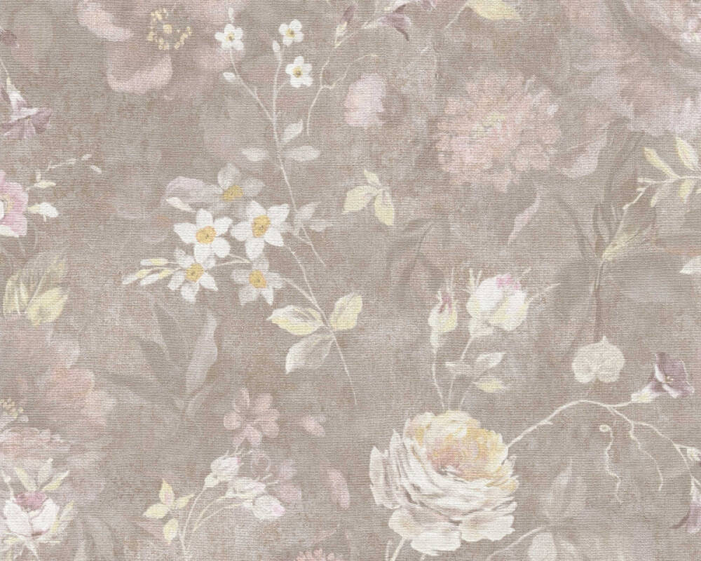 Natural Living - Flower Garden botanical wallpaper AS Creation Roll Dark Pink  386363