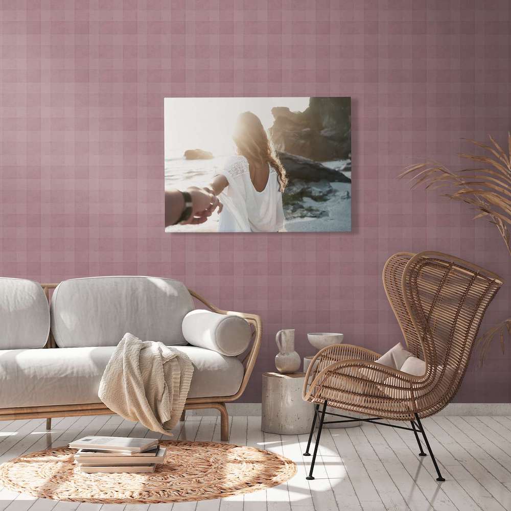 Natural Living - Cosy Check geometric wallpaper AS Creation    