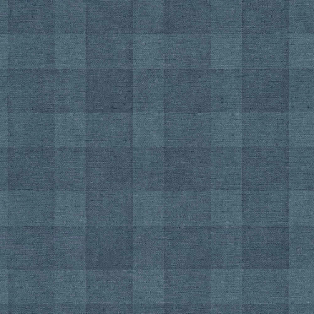 Natural Living - Cosy Check geometric wallpaper AS Creation Roll Blue  386642