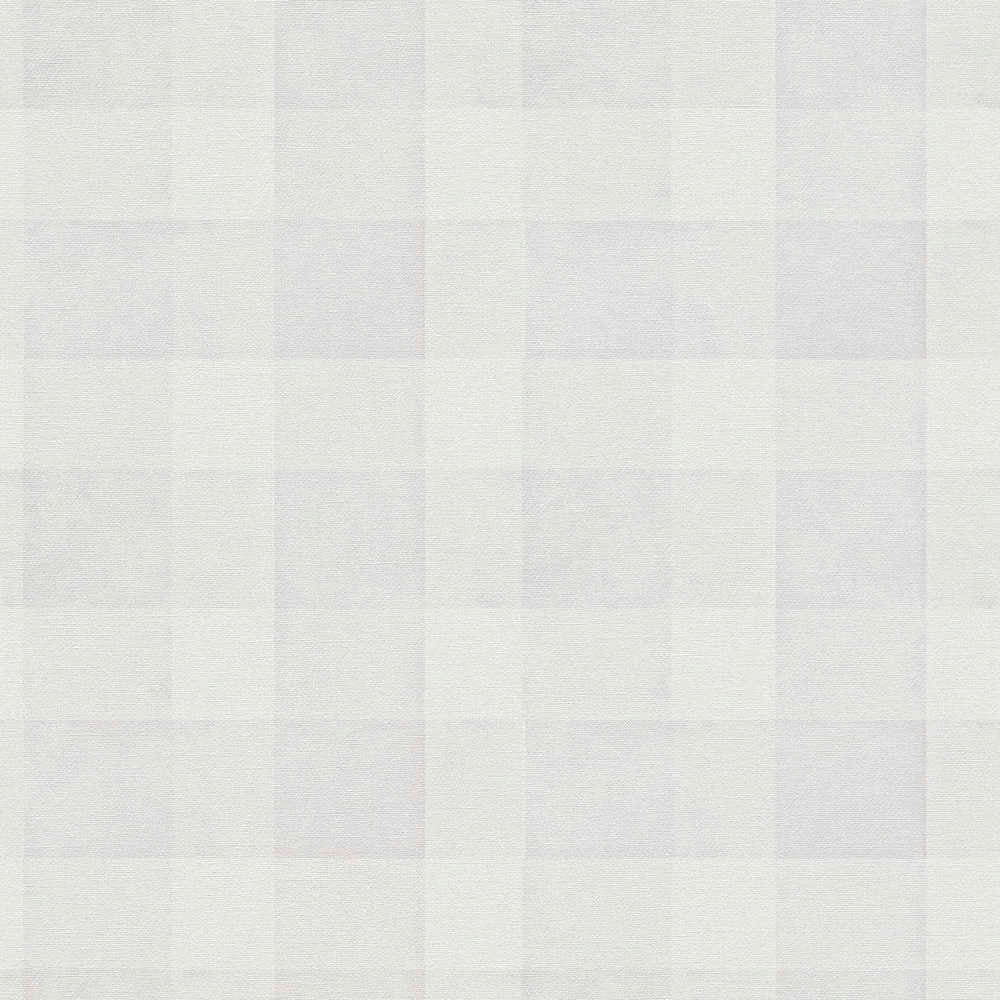 Natural Living - Cosy Check geometric wallpaper AS Creation Roll White  386644