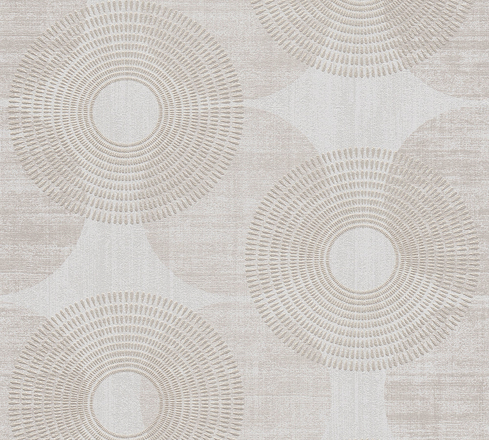 Attractive - Modern Circles geometric wallpaper AS Creation Sample Light Beige  378323-S