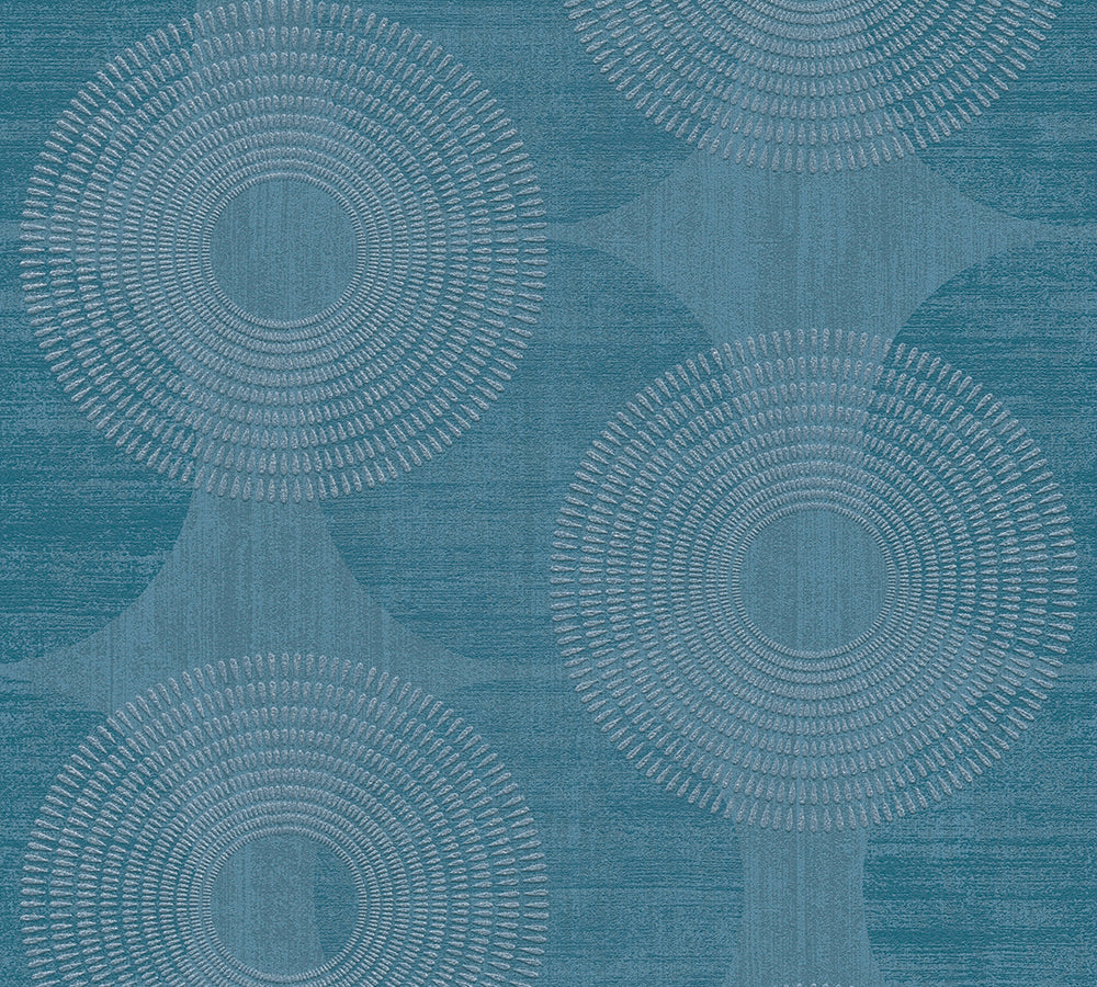 Attractive - Modern Circles geometric wallpaper AS Creation Sample Blue  378325-S
