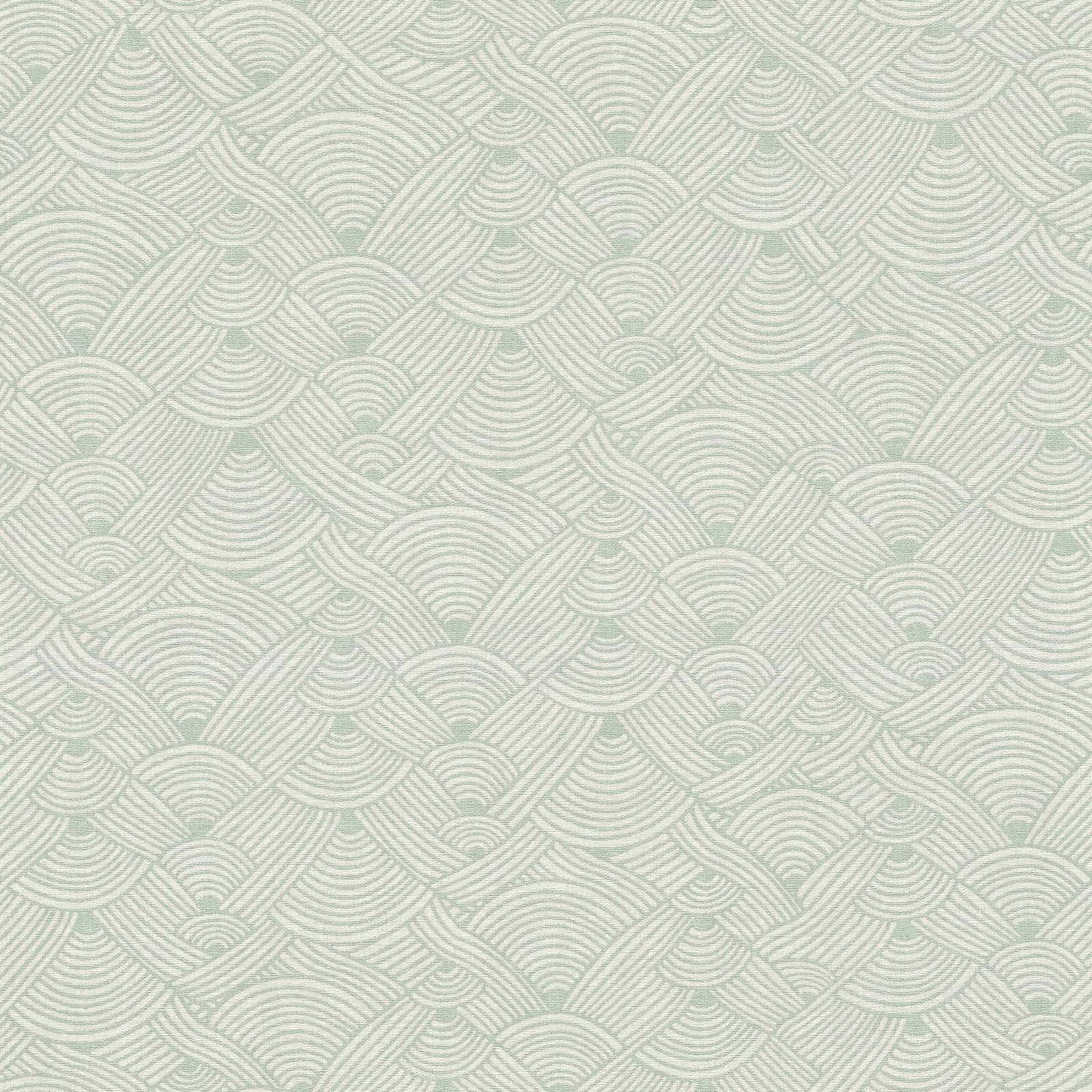 Nara - Textured Wave geometric wallpaper AS Creation Roll Light Green  387423