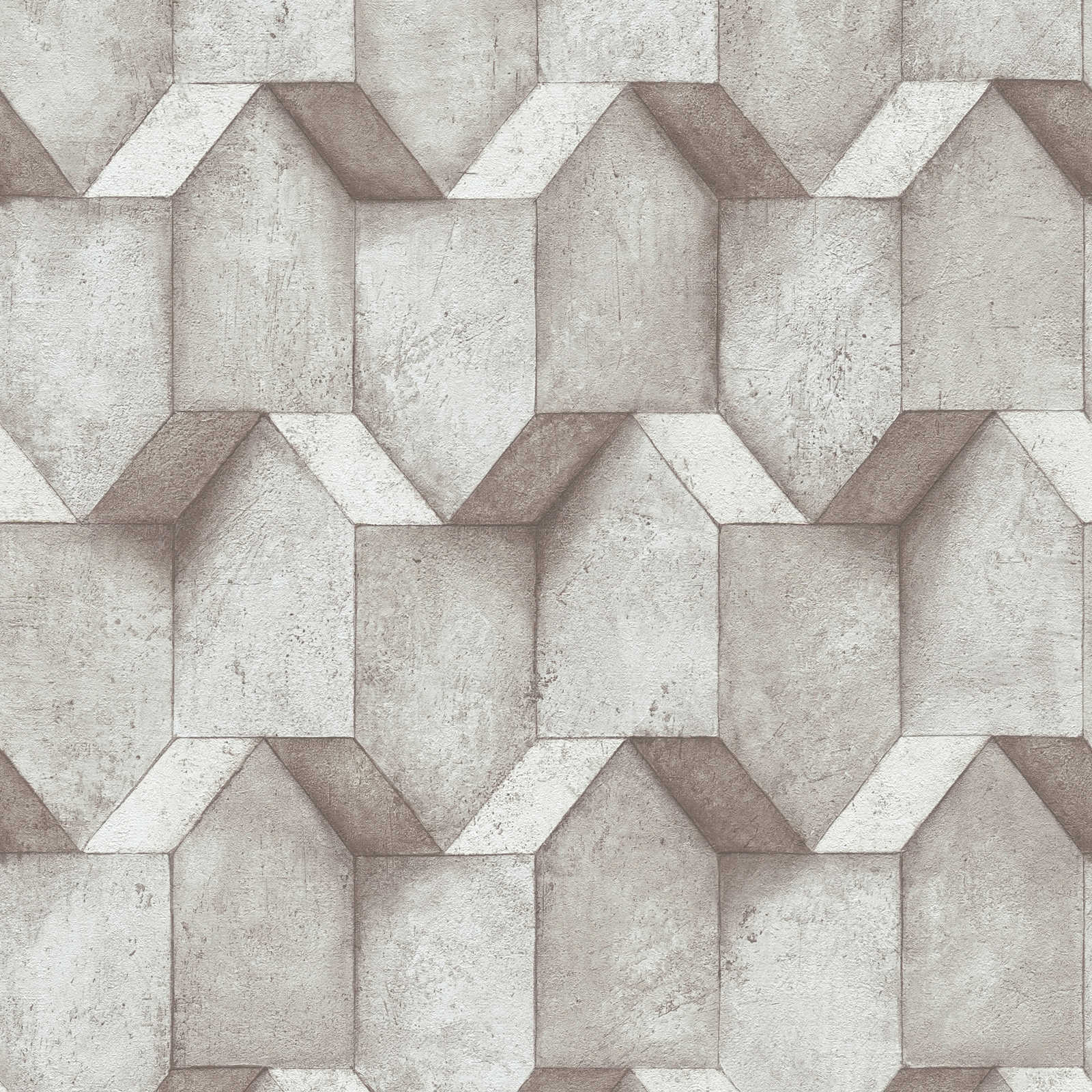 The Bos - 3D Concrete Blocks geometric wallpaper AS Creation Roll Grey  388273