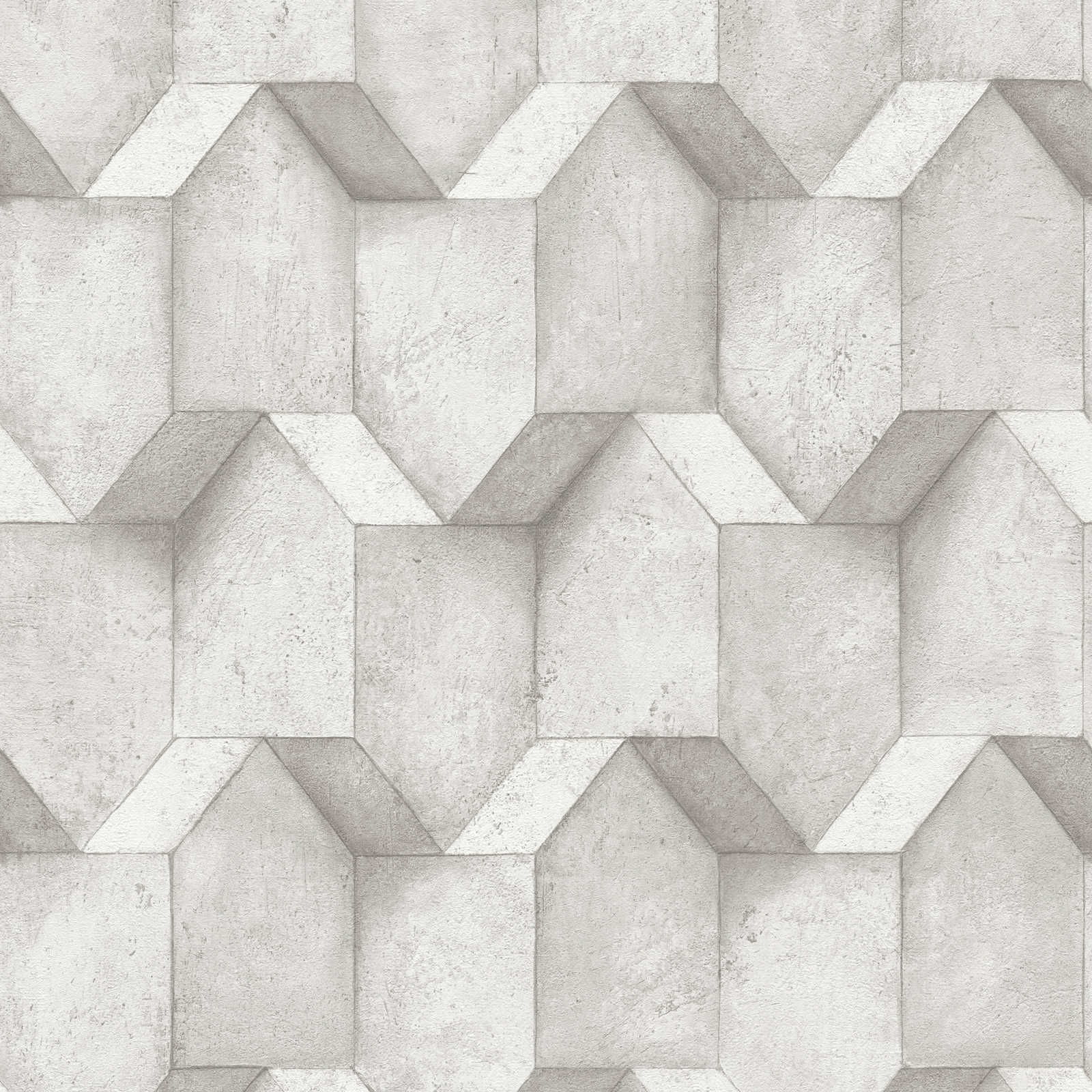 The Bos - 3D Concrete Blocks geometric wallpaper AS Creation Roll Light Grey  388274