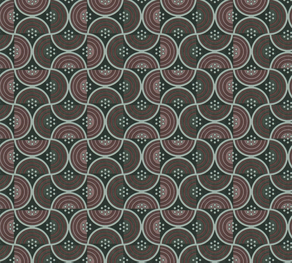 Art of Eden - Semicircles art deco wallpaper AS Creation Roll Green  390611