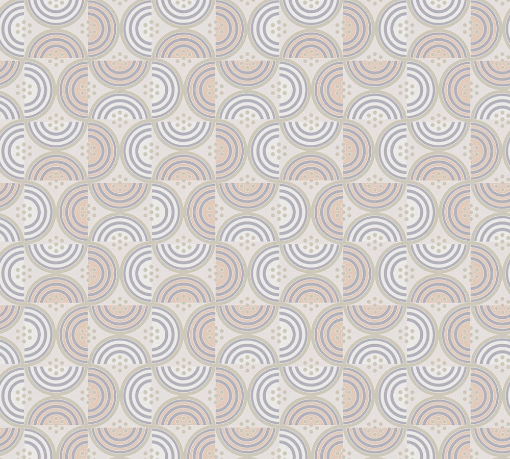 Art of Eden - Semicircles art deco wallpaper AS Creation Roll Dark Cream  390612