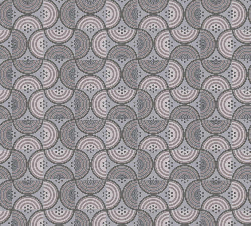 Art of Eden - Semicircles art deco wallpaper AS Creation Roll Dark Taupe  390614