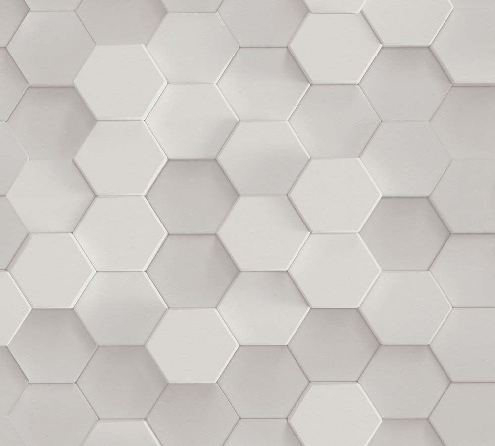 Pint Walls - Hexagon 3D geometric wallpaper AS Creation Roll Grey  387231