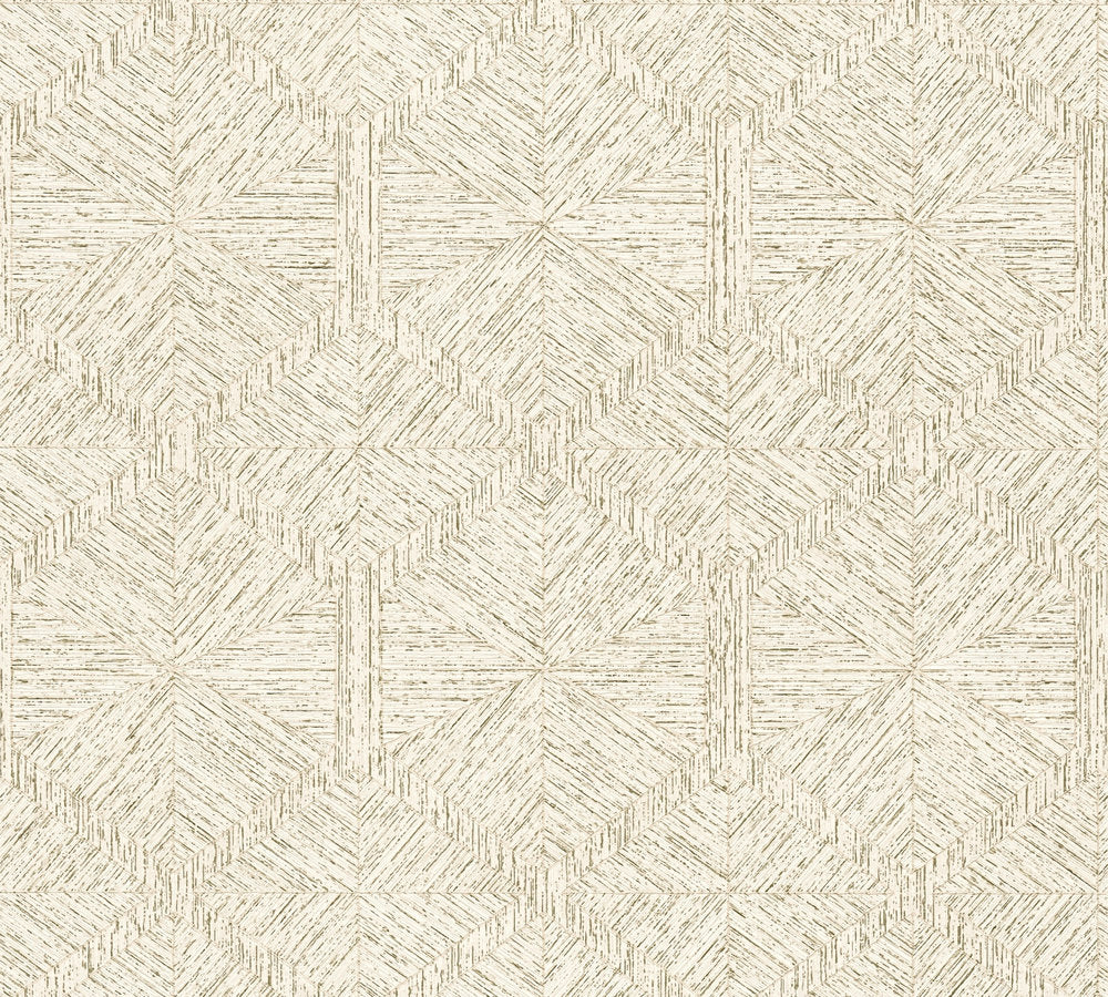 My Home My Spa - Hexagon Weave geometric wallpaper AS Creation Roll Cream  386903