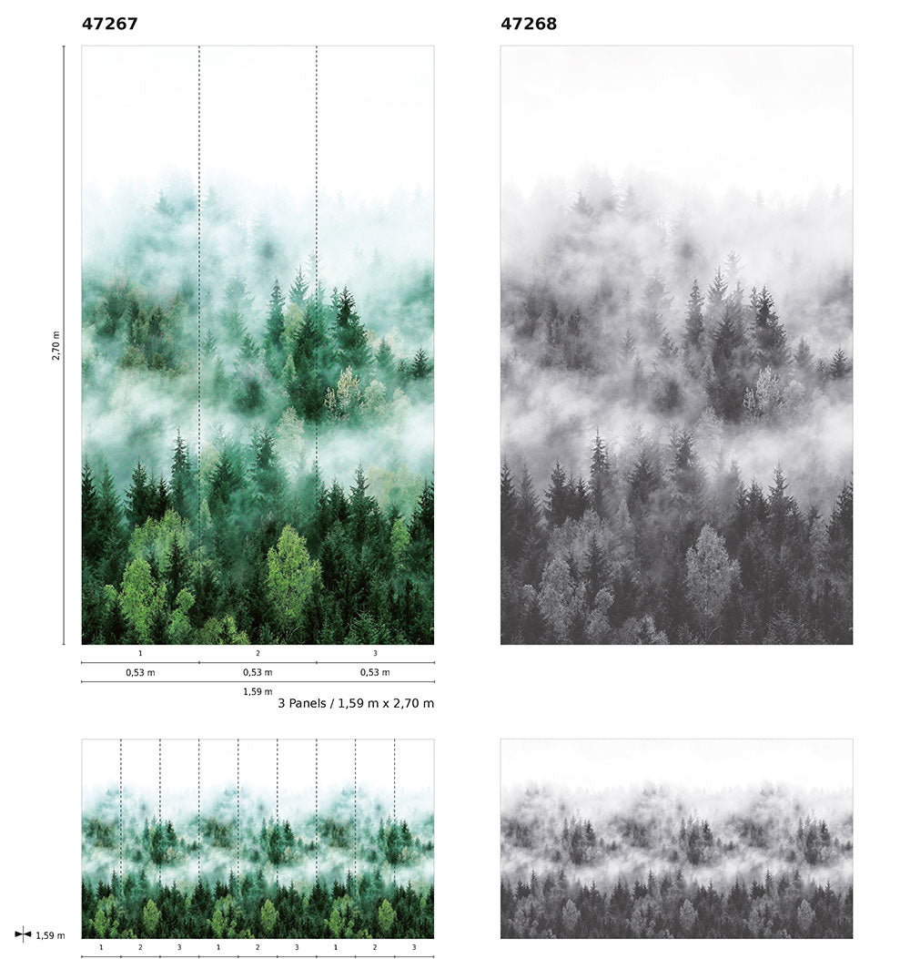 Smart Art Easy - Misty Forest Trees smart walls Marburg    