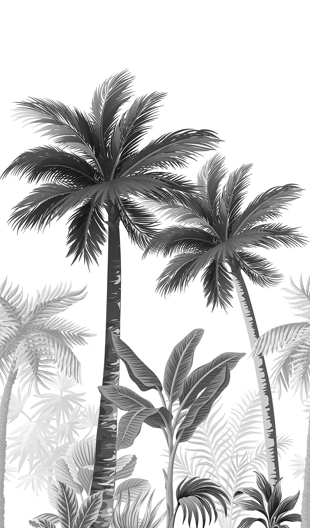 Smart Art Easy - Palm Trees smart walls Marburg Grey   47204