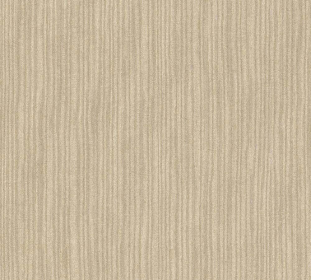 Villa - Textile Look plain wallpaper AS Creation Roll Gold  375663