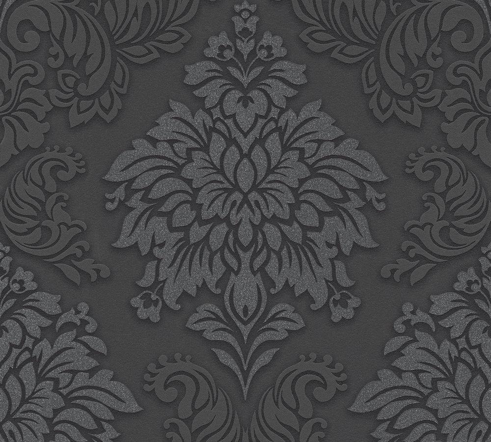 Metropolitan Stories - Touch Of Glitter damask wallpaper AS Creation Roll Black  368984