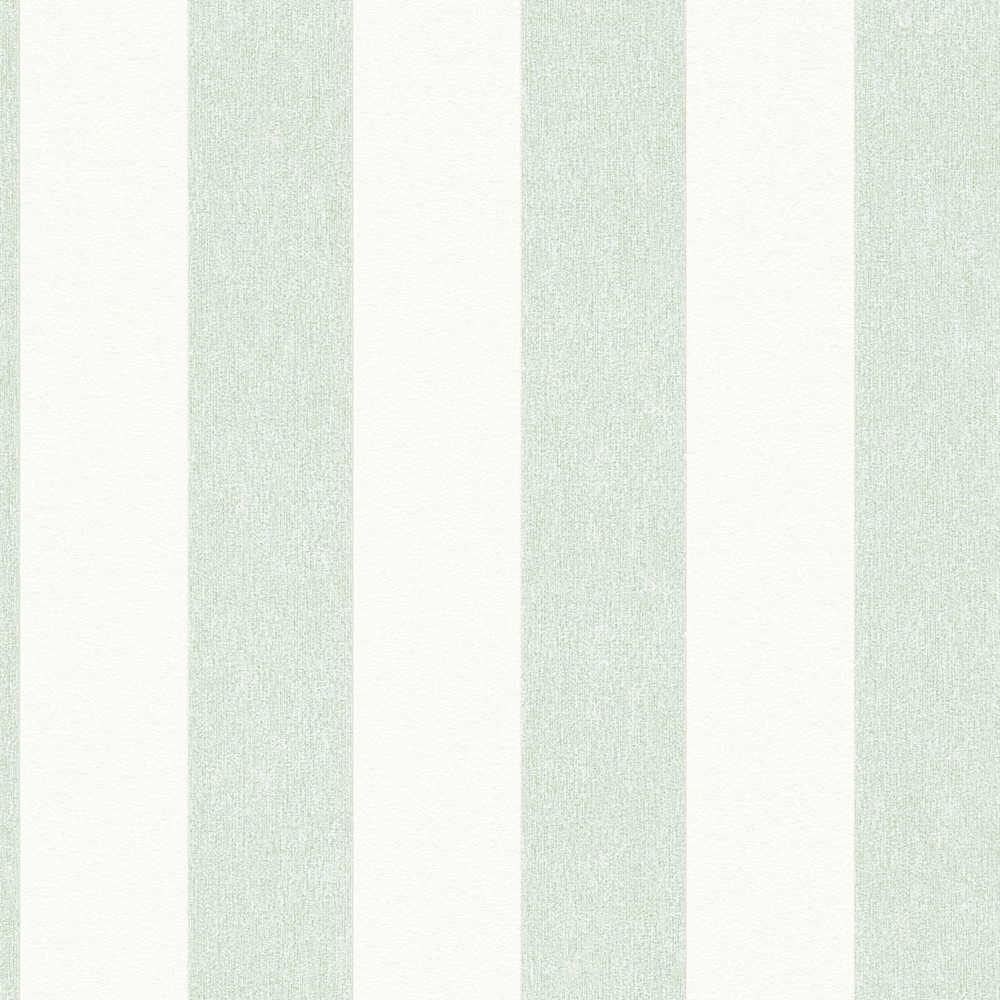Attractive 2 - Broad Stripe damask wallpaper AS Creation Roll Light Green  390292