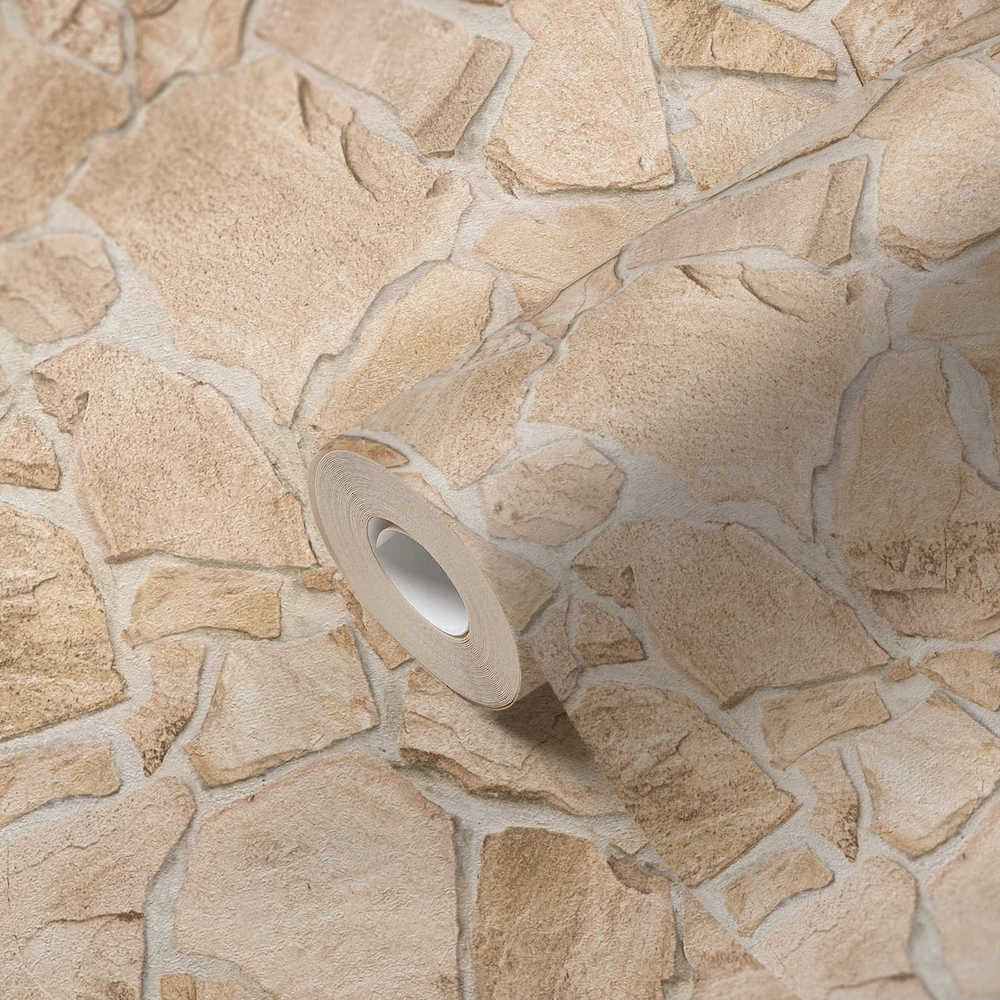 Terra -  Crazy Pavers Wall industrial wallpaper AS Creation    