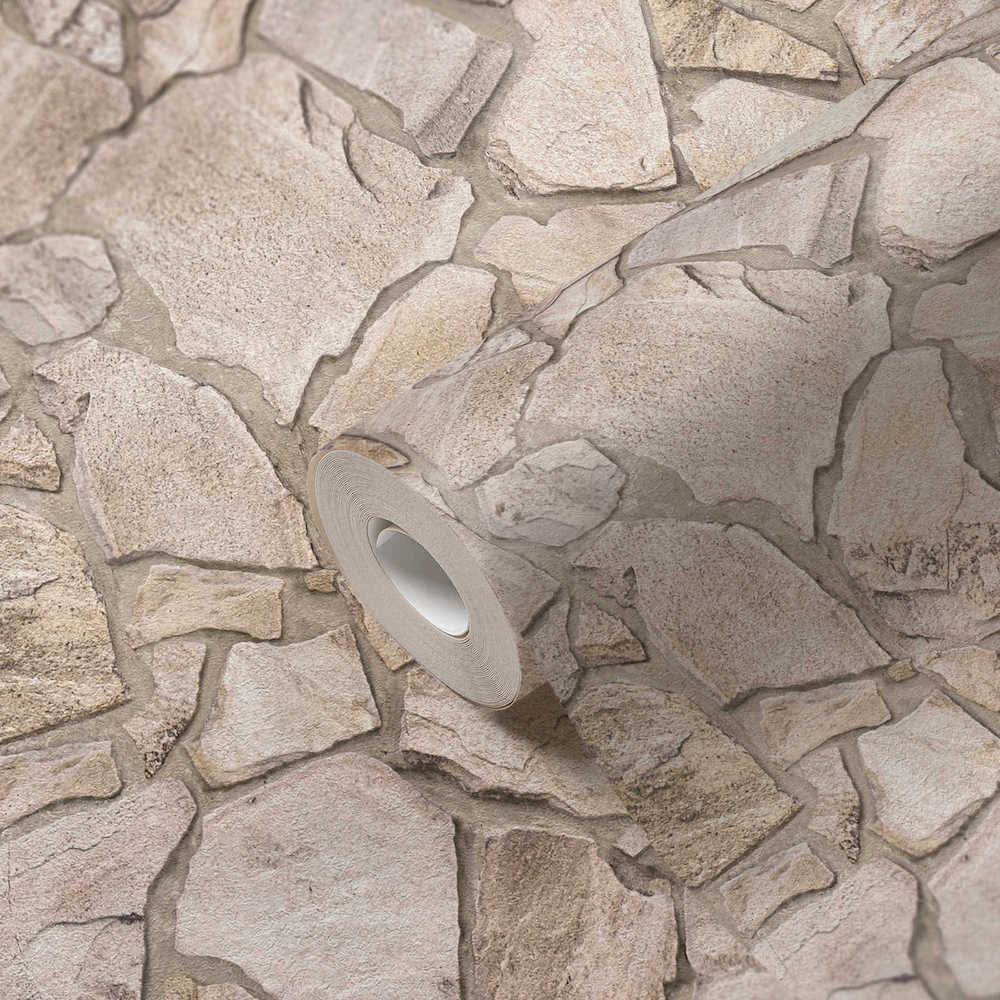 Terra -  Crazy Pavers Wall industrial wallpaper AS Creation    