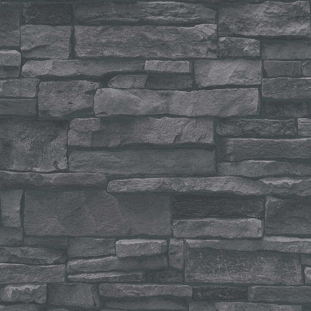 Terra - Stone Wall industrial wallpaper AS Creation Roll Dark Grey  388134