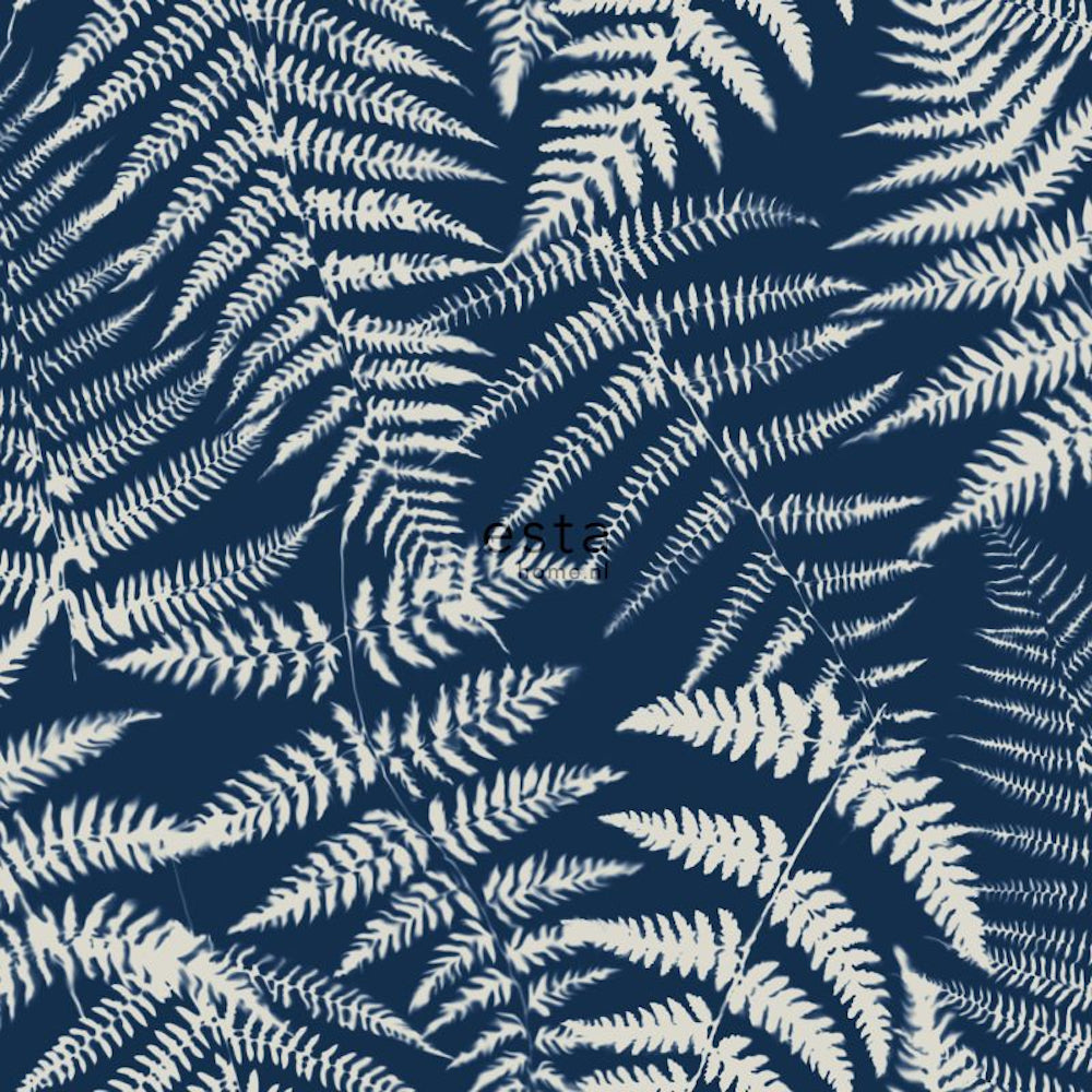 Vintage Flowers - Ferns botanical wallpaper Esta Roll Blue  139000