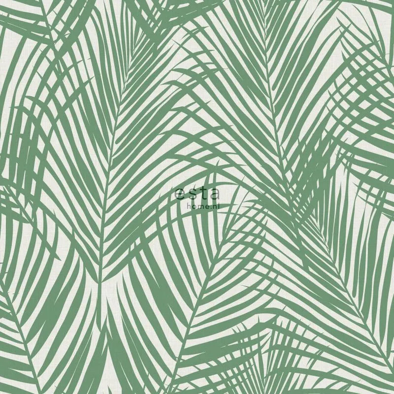 Jungle Fever - Palm Imprint botanical wallpaper ESTAhome Roll Dark Green 139007