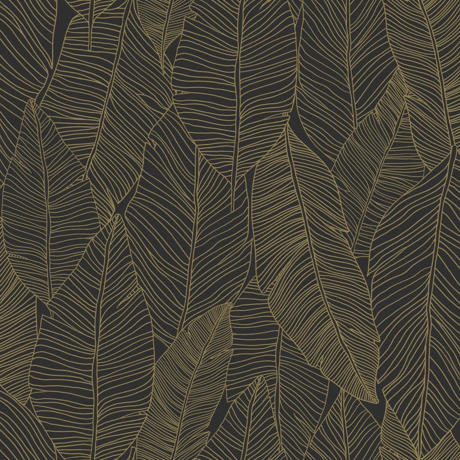 Black & White - Golden Canopy botanical wallpaper ESTAhome Roll Black 139126