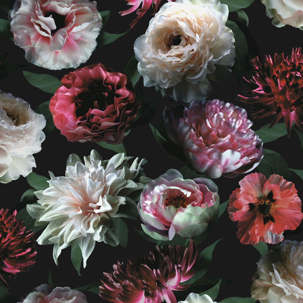 Vintage Flowers - Bouquet botanical wallpaper Esta Roll Dark Pink  139168