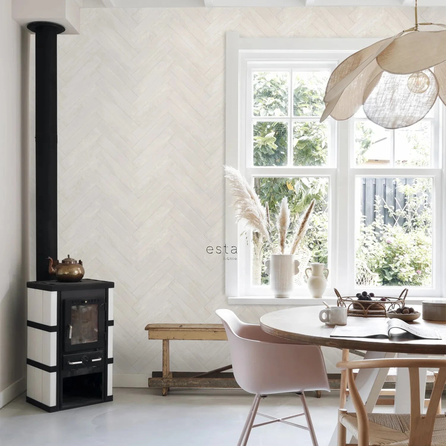 Paradise - Herring Weave geometric wallpaper ESTAhome