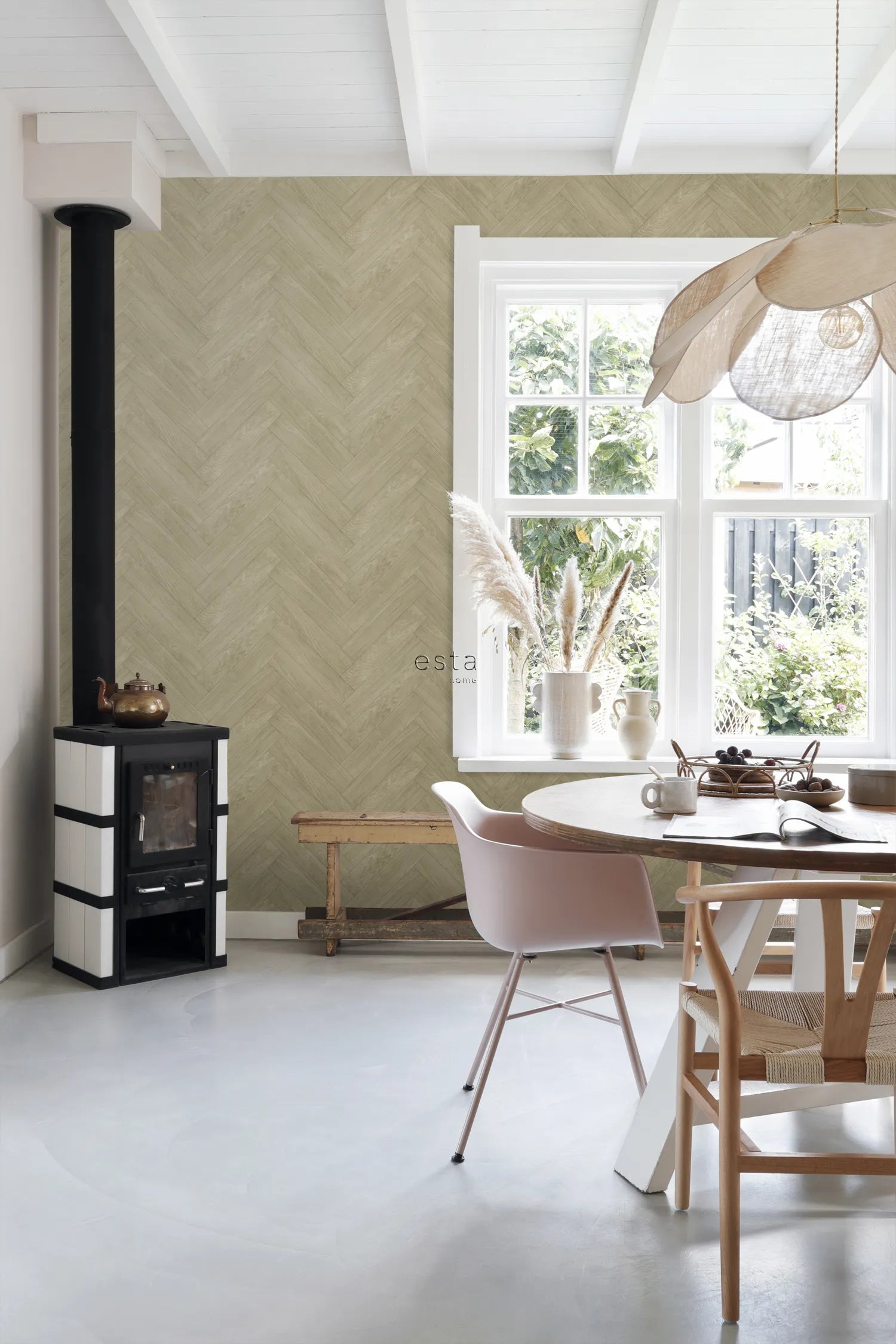 Paradise - Herring Weave geometric wallpaper ESTAhome