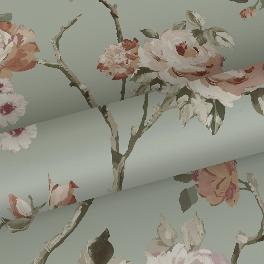 Vintage Flowers - Magic Rose botanical wallpaper Esta    