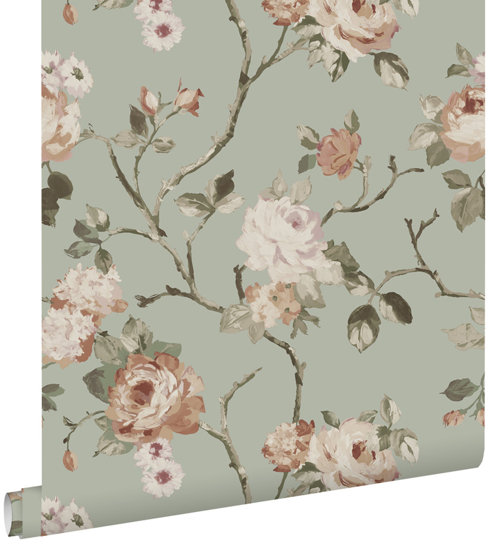 Vintage Flowers - Magic Rose botanical wallpaper Esta    