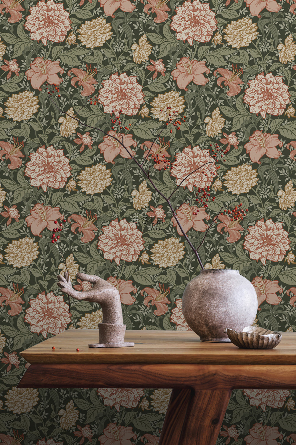 Vintage Flowers - Vintage Blossoms botanical wallpaper Esta    