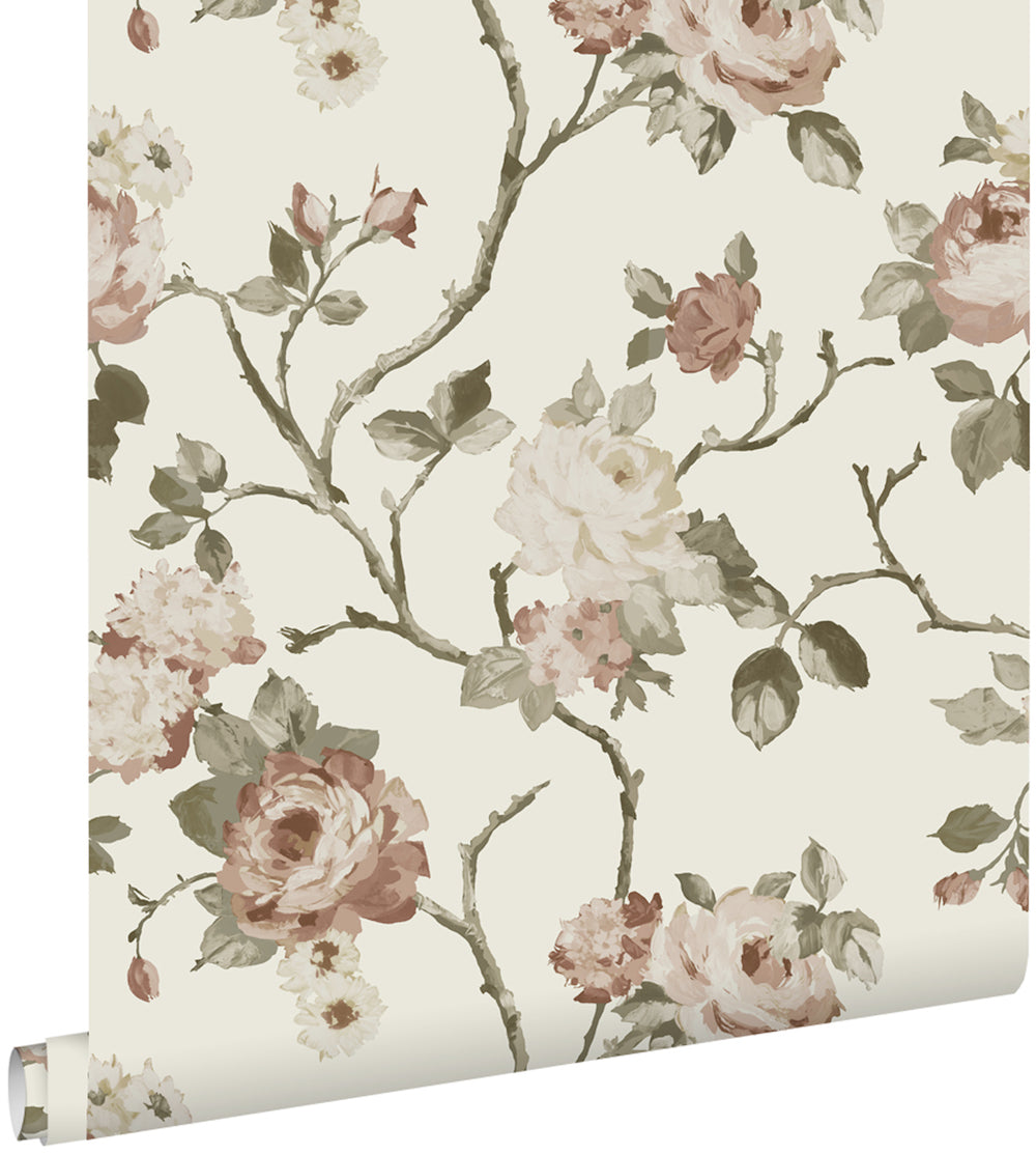 Vintage Flowers - Magic Rose botanical wallpaper Esta    