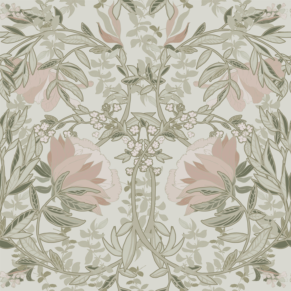 Vintage Flowers - Art Nouveau Flowers botanical wallpaper Esta Roll Cream  139418