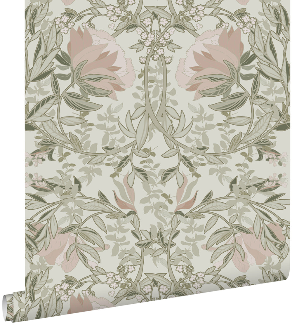Vintage Flowers - Art Nouveau Flowers botanical wallpaper Esta    