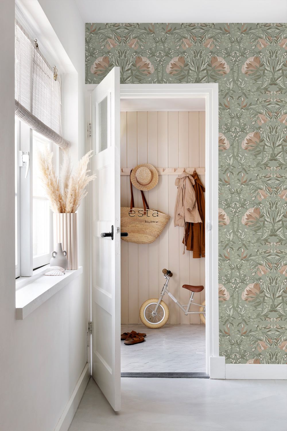 Vintage Flowers - Art Nouveau Flowers botanical wallpaper Esta    