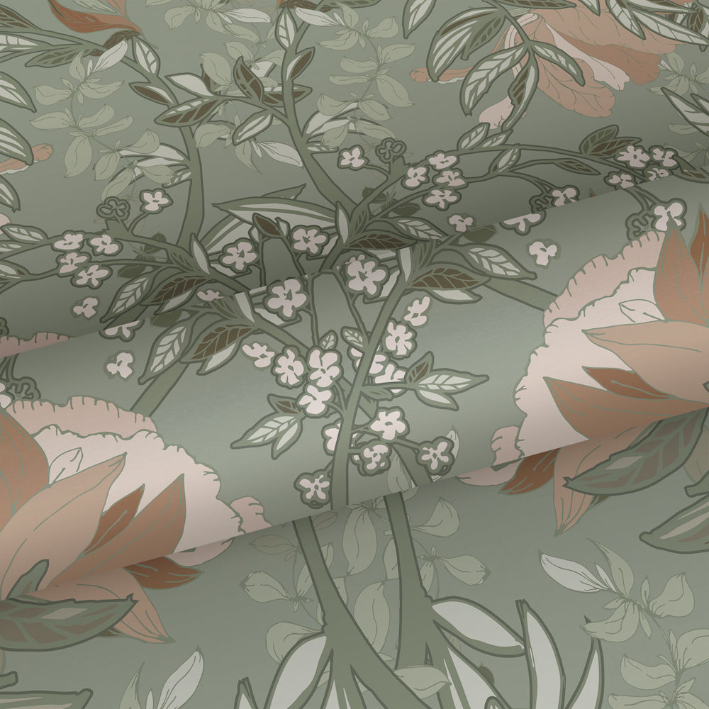 Vintage Flowers - Art Nouveau Flowers botanical wallpaper Esta    