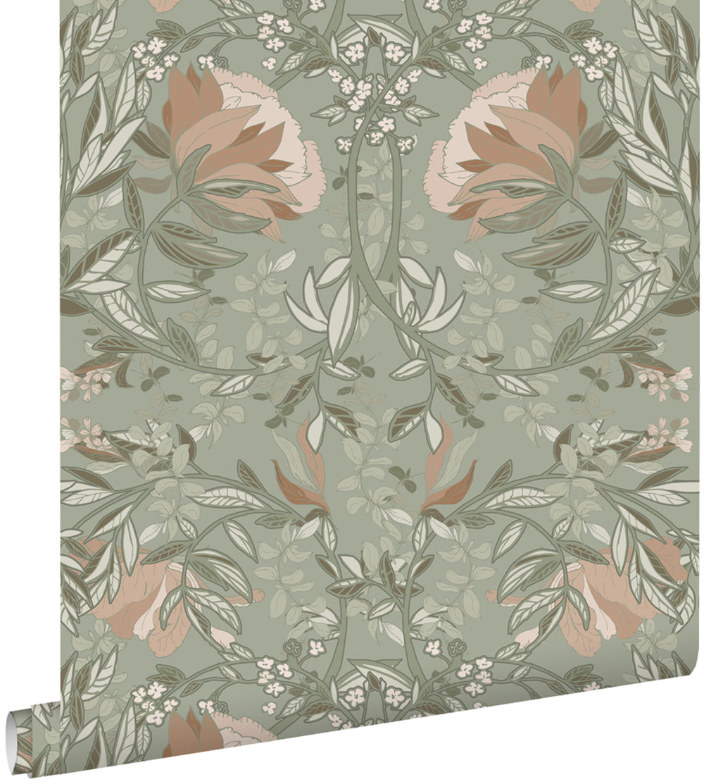 Vintage Flowers - Art Nouveau Flowers botanical wallpaper Esta    