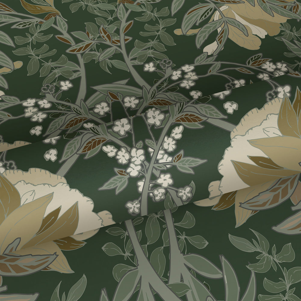 Vintage Flowers - Art Nouveau Flowers botanical wallpaper Esta    