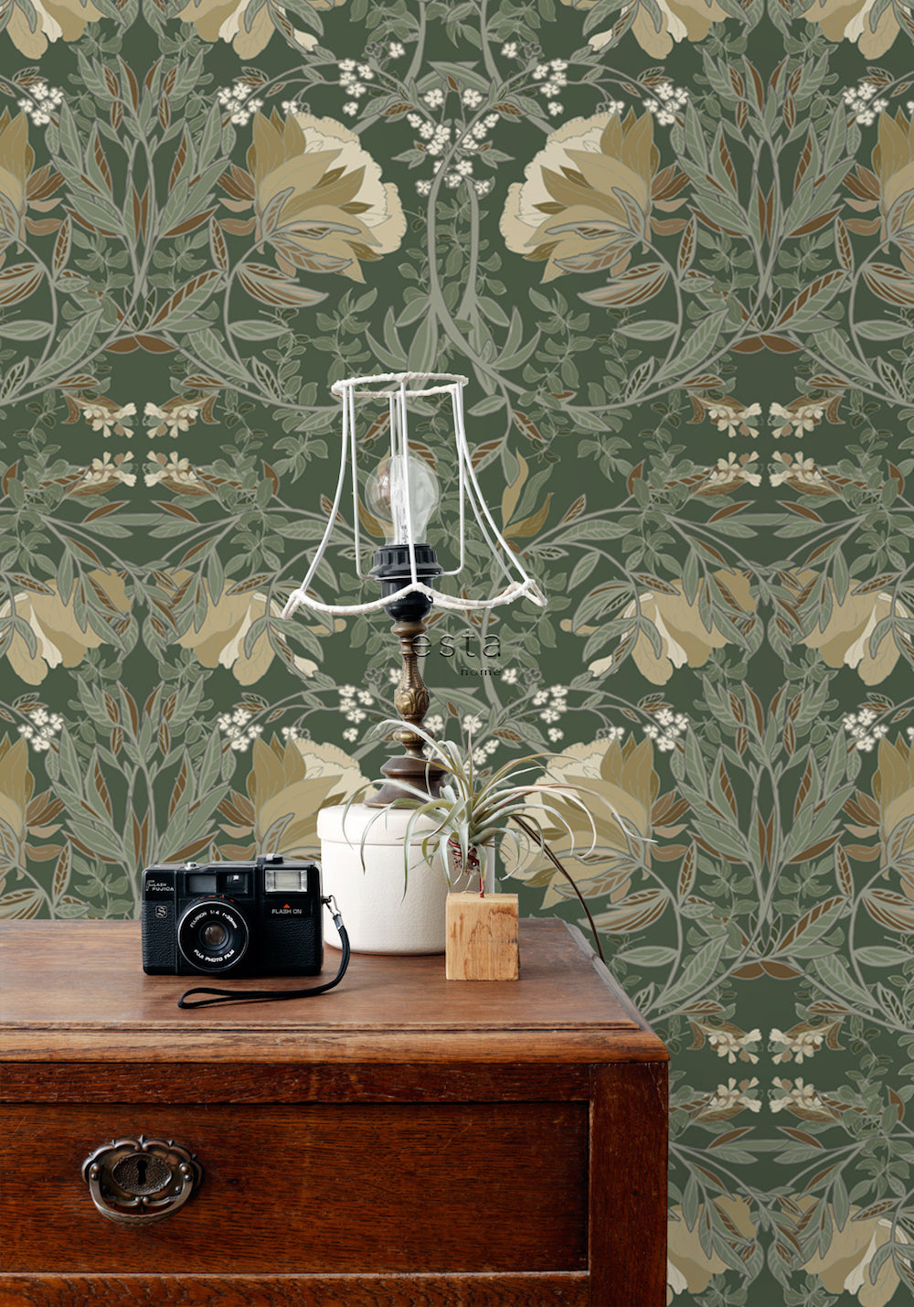 Vintage Flowers - Art Nouveau Flowers botanical wallpaper Esta    