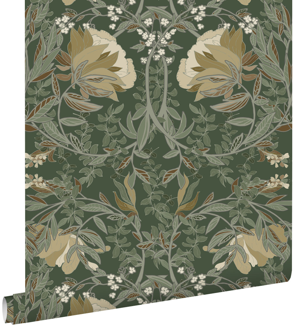 Vintage Flowers - Art Nouveau Flowers botanical wallpaper Esta    