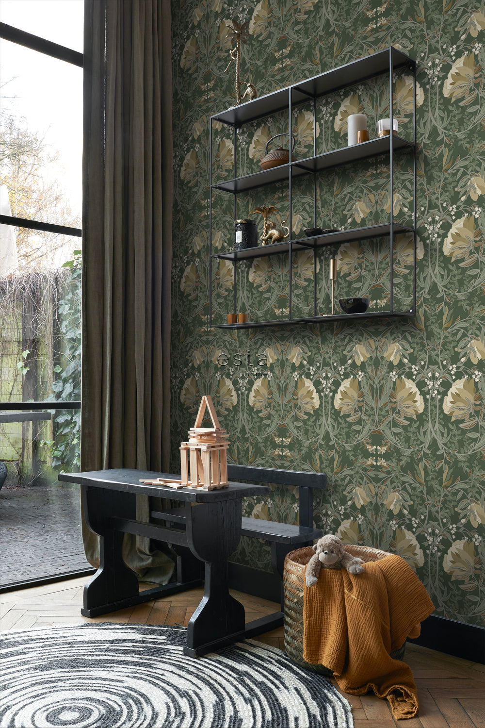 Vintage Flowers - Art Nouveau Flowers botanical wallpaper Esta    