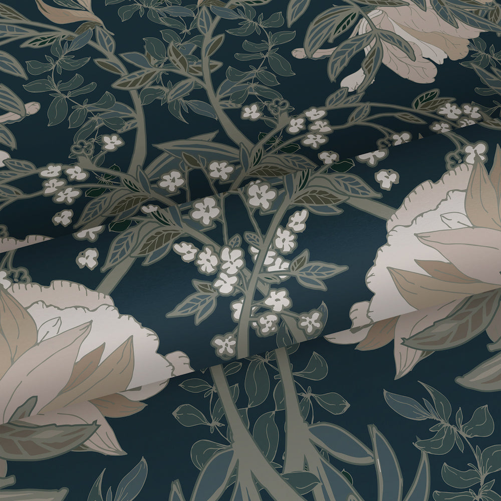 Vintage Flowers - Art Nouveau Flowers botanical wallpaper Esta    