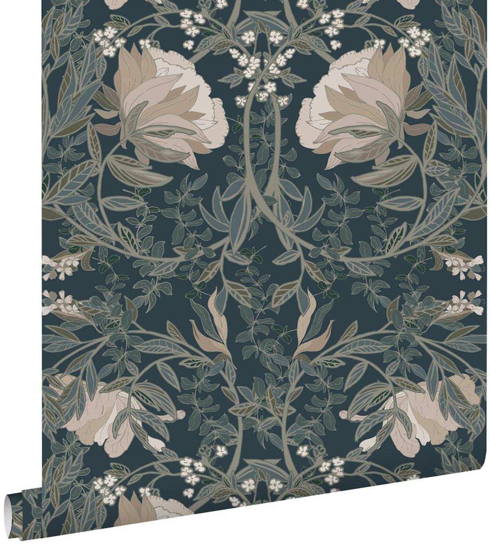 Vintage Flowers - Art Nouveau Flowers botanical wallpaper Esta    