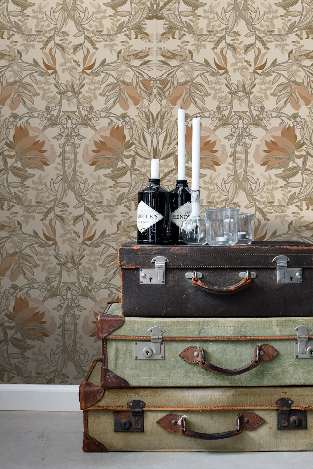 Vintage Flowers - Art Nouveau Flowers botanical wallpaper Esta    
