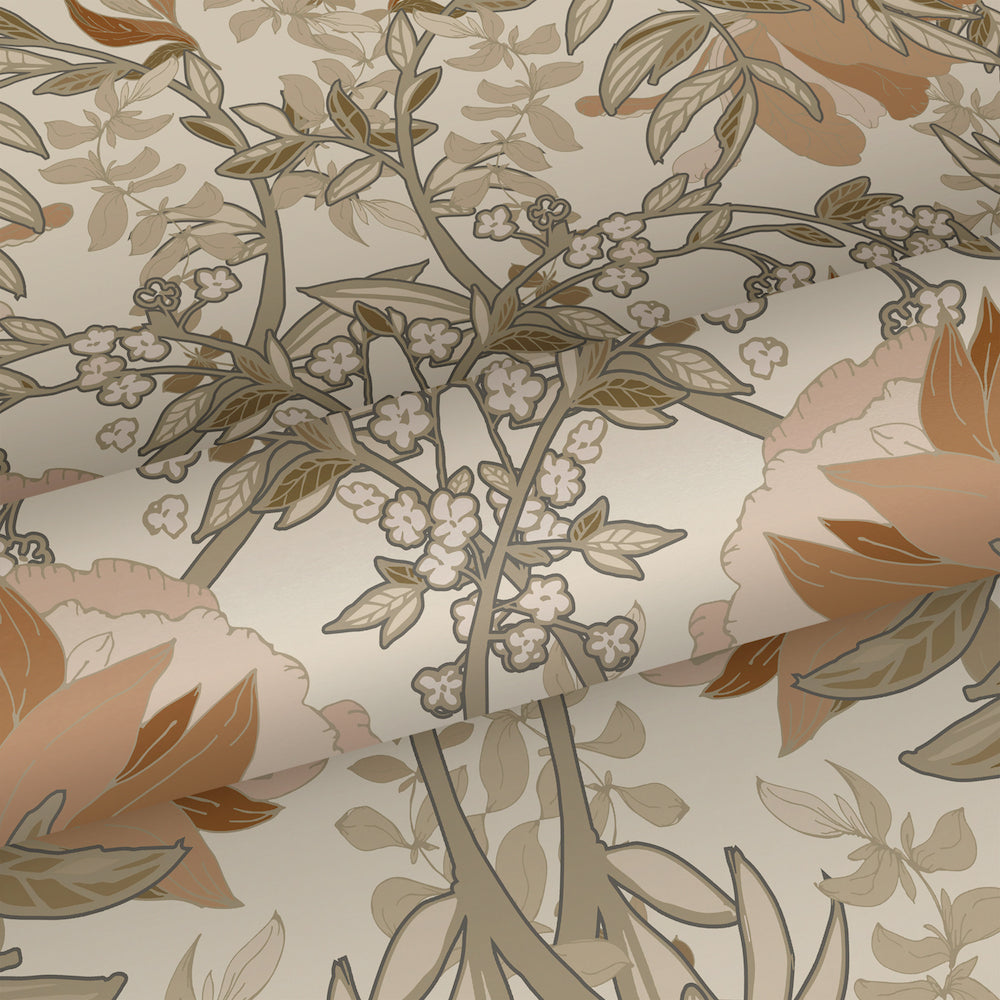 Vintage Flowers - Art Nouveau Flowers botanical wallpaper Esta    
