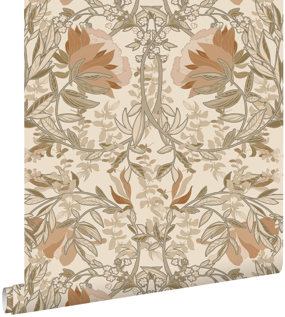 Vintage Flowers - Art Nouveau Flowers botanical wallpaper Esta    