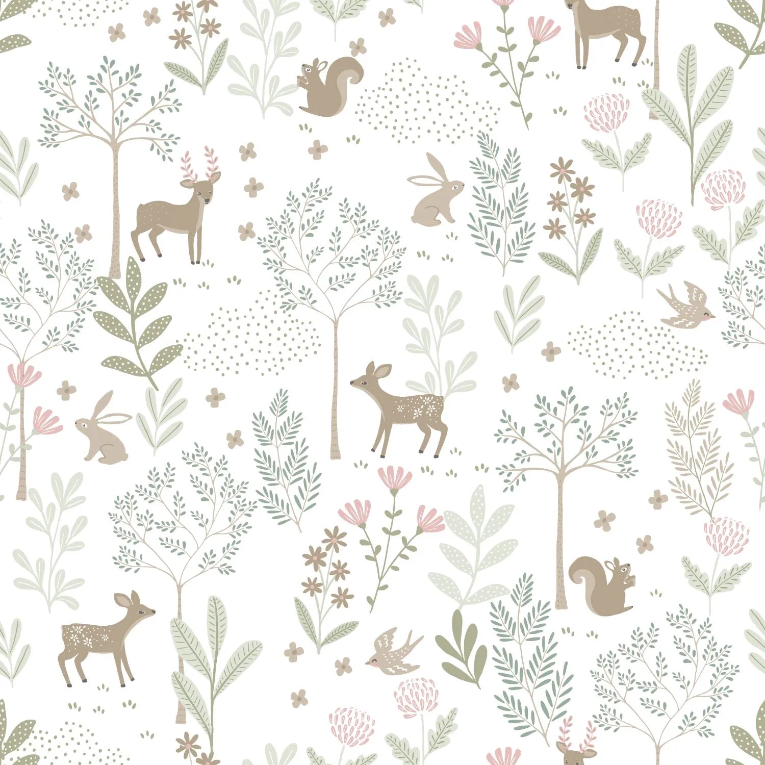 To The Moon and Back - Forest Friends kids wallpaper ESTAhome Roll Green 139519
