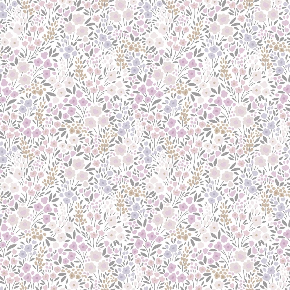 Vintage Flowers - Petit Garden botanical wallpaper Esta Roll Pink  139534